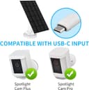 Thumbnail 1 de VIEWZONE Solar Panel for Ring Spotlight Cam 3.5W USB-C 📷