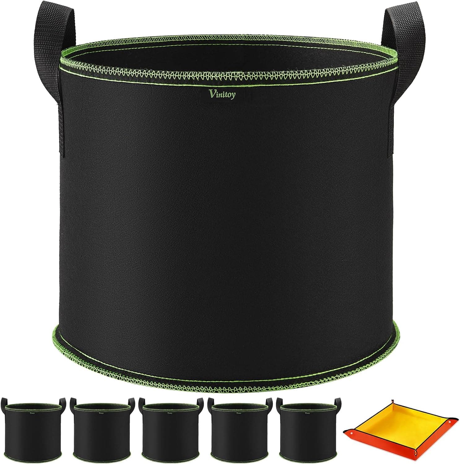 Vinitoy Grow Bags 40L, 5-pack with handles 🌱