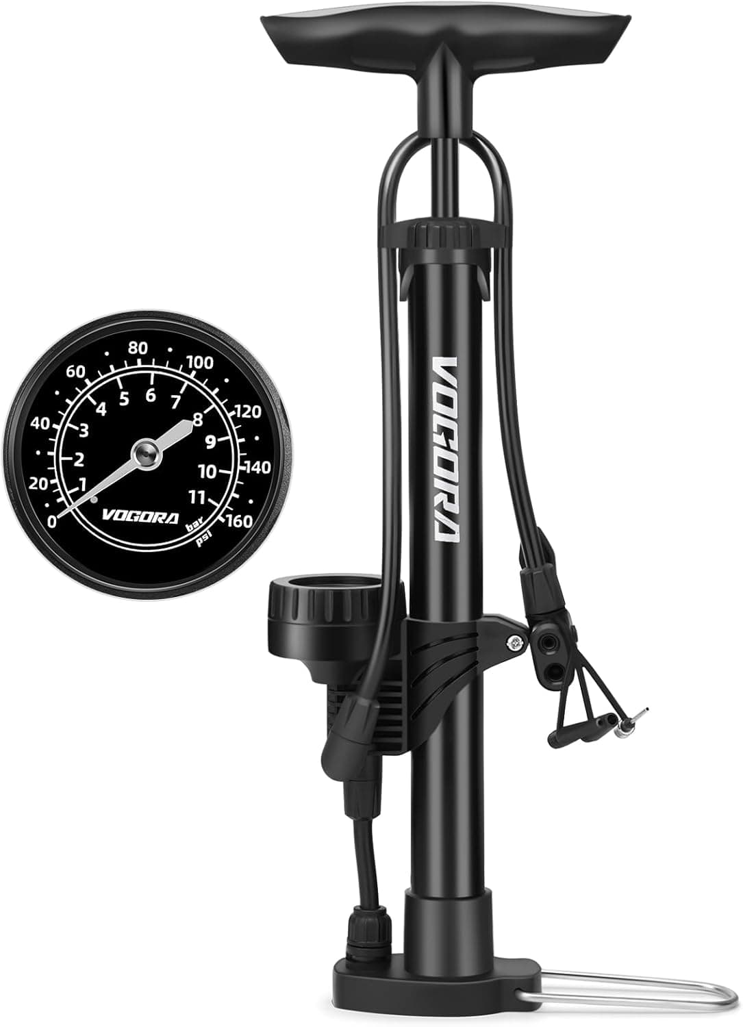 VOGORA Bike Pump with Pressure Gauge for All Bikes 🚲