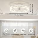 Thumbnail 3 de VOLISUN 50cm LED ceiling fan light, 6-speed 📡