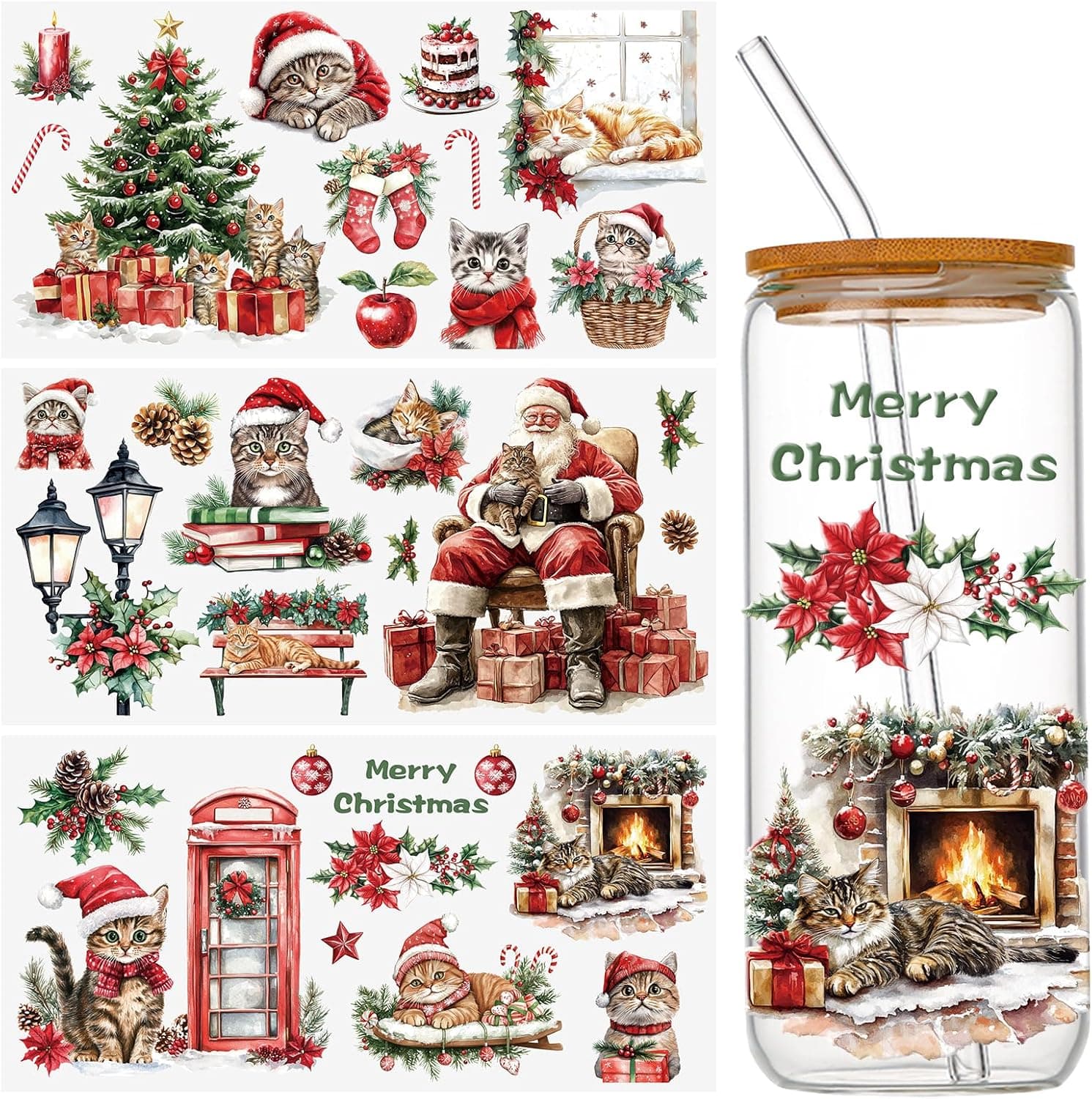 WANDIC 3 Sheets UV DTF Cup Warp 15×30cm stickers 🎨