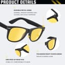 Thumbnail 4 de wearPro Night Driving Glasses-Polarised-Anti Glare for Men-Women-Unisex-Sports-Ultra-Light-UV400-HD-Vision-Classic-Vintage Style For Driving,Fishing,Skiing,Golf,Runing,Cycling
wearPro Night Driving Glasses-Polarised-Anti Gla…