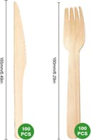 Thumbnail 1 de Wooden Cutlery Set 200 biodegradable pieces 🍴