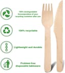 Thumbnail 6 de Wooden Cutlery Set 200 biodegradable pieces 🍴