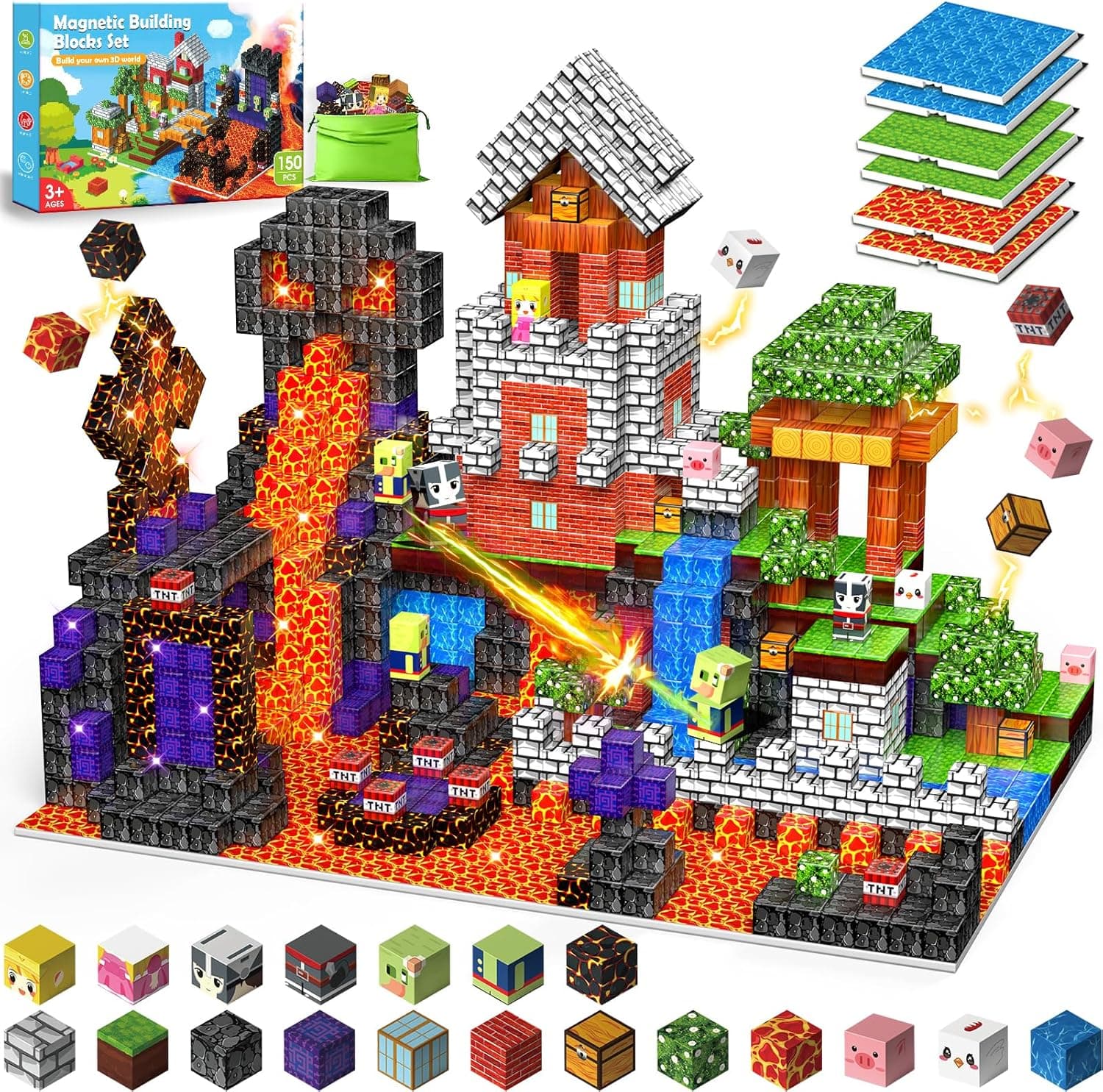 Wootoyz 150-piece magnetic building blocks for kids 🧩