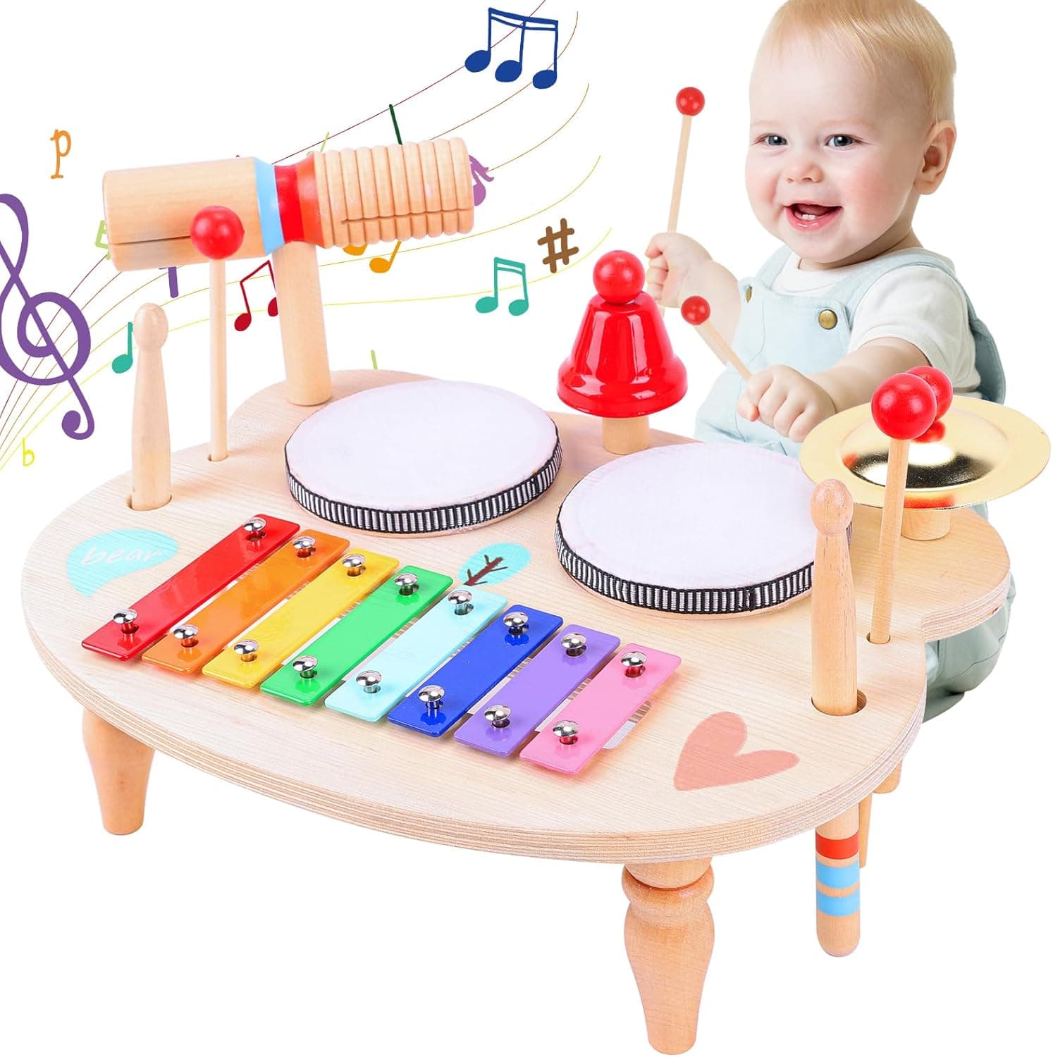 XIAPIA Kids Drum Kit for 18 months toddler percussion toys 🥁