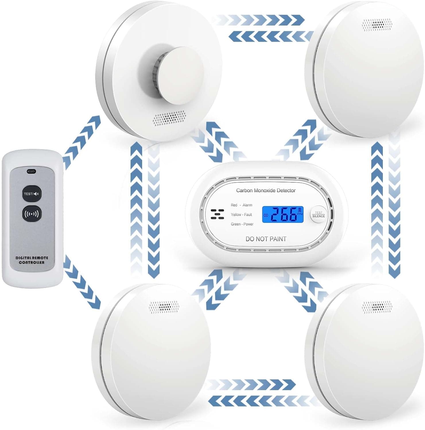 XINDUM Wireless Interlinked Smoke Alarms 6-pack 🔥