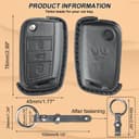 Thumbnail 1 de XUKEY Genuine Leather 3‑Button Car Key Cover 🚗