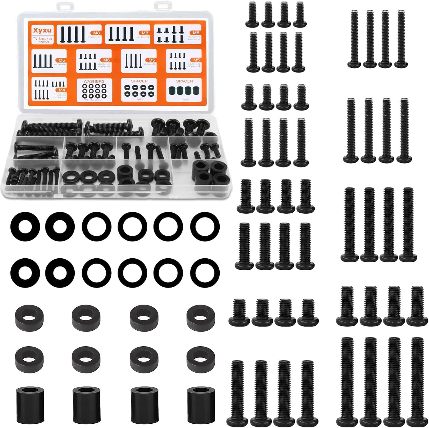 Xyxu TV Bracket Screws 76-piece kit for 80-inch TVs 📺