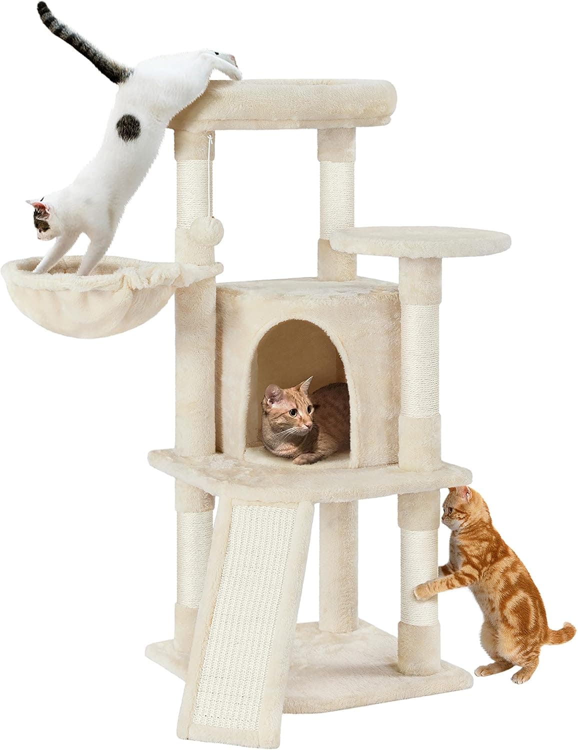 Yaheetech 107cm Cat Tree with Condo and Basket 🐱