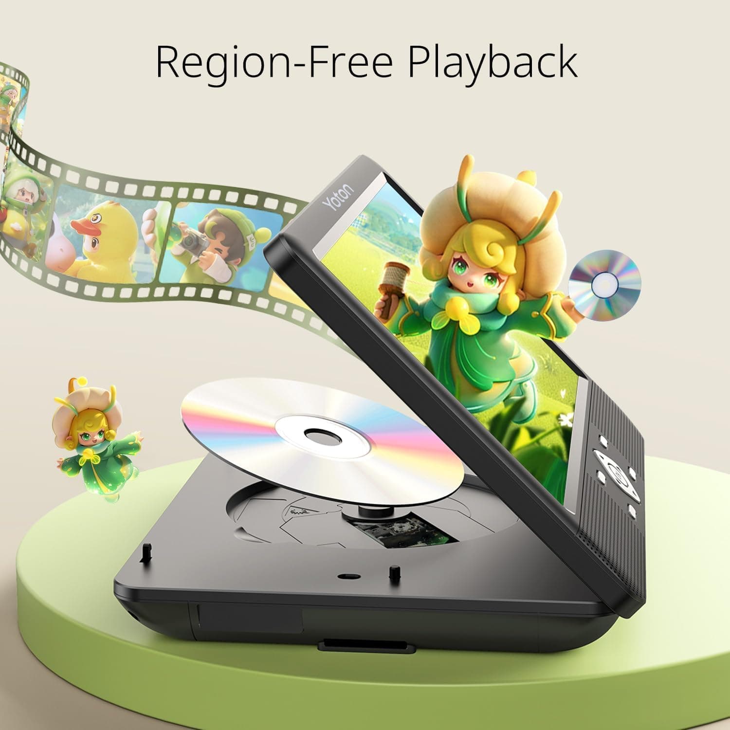 Yoton 10.1" Dual Portable DVD Player 5H ⛶📀📺