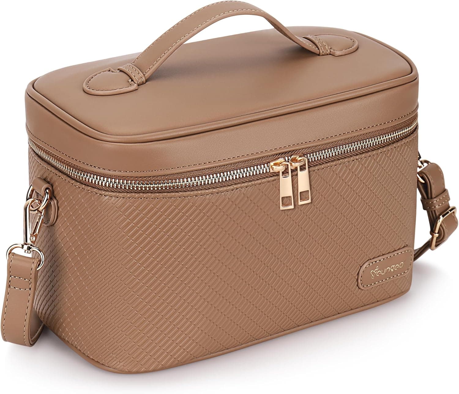 Youngoa Large Makeup Bag for Women waterproof PU leather cosmetic bag with divider ⌛