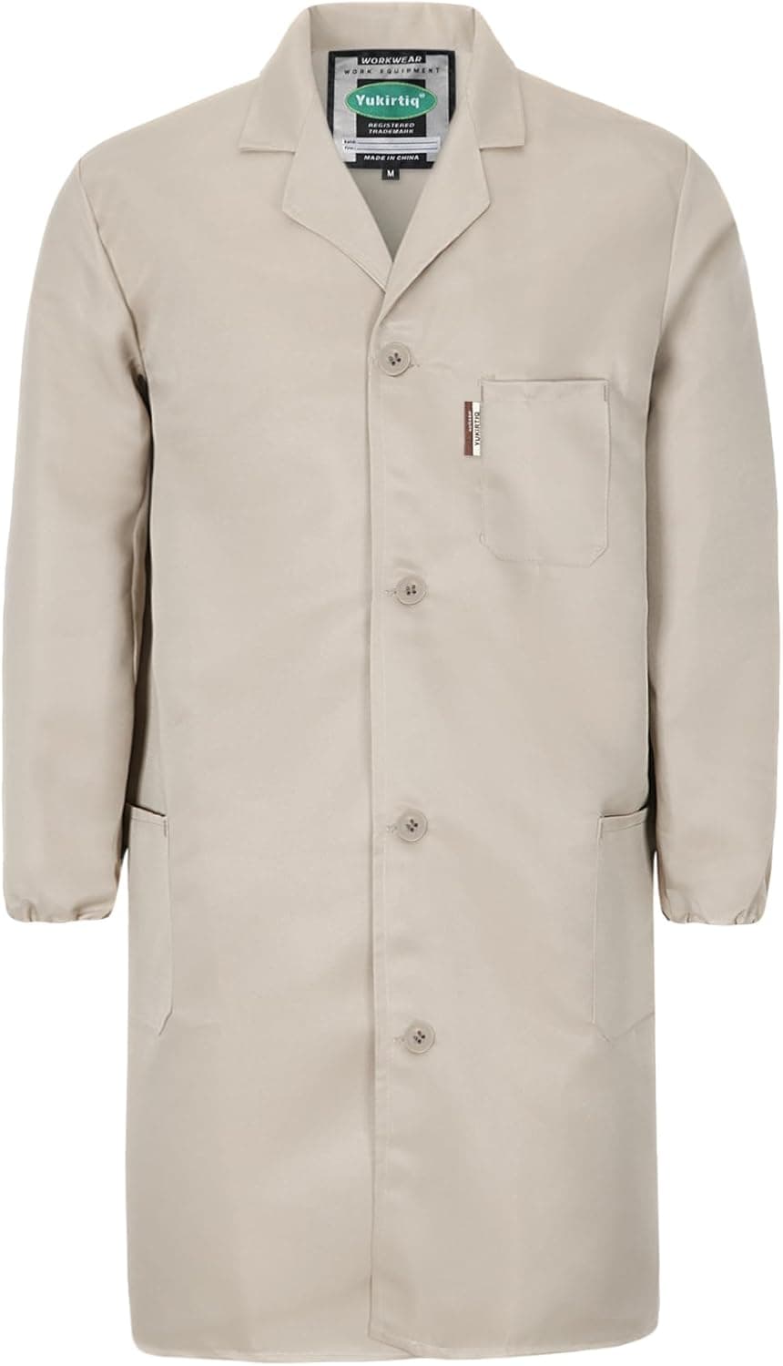 Yukirtiq Mens Warehouse Work Coat Scrubs Overall Coat 🧥