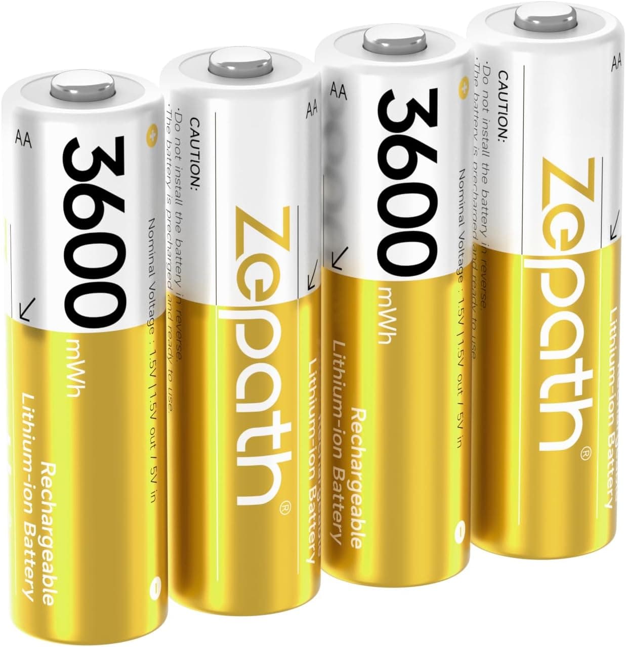 Zepath 4 x AA 3600mWh rechargeable batteries 📦