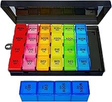 ZVZM Pill Box Organiser 7-day, 4-times a-day 💊