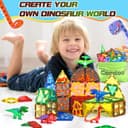 Thumbnail 3 de 102PCS Dinosaur Magnetic Tiles Set with 8 Dinosaurs 🧩