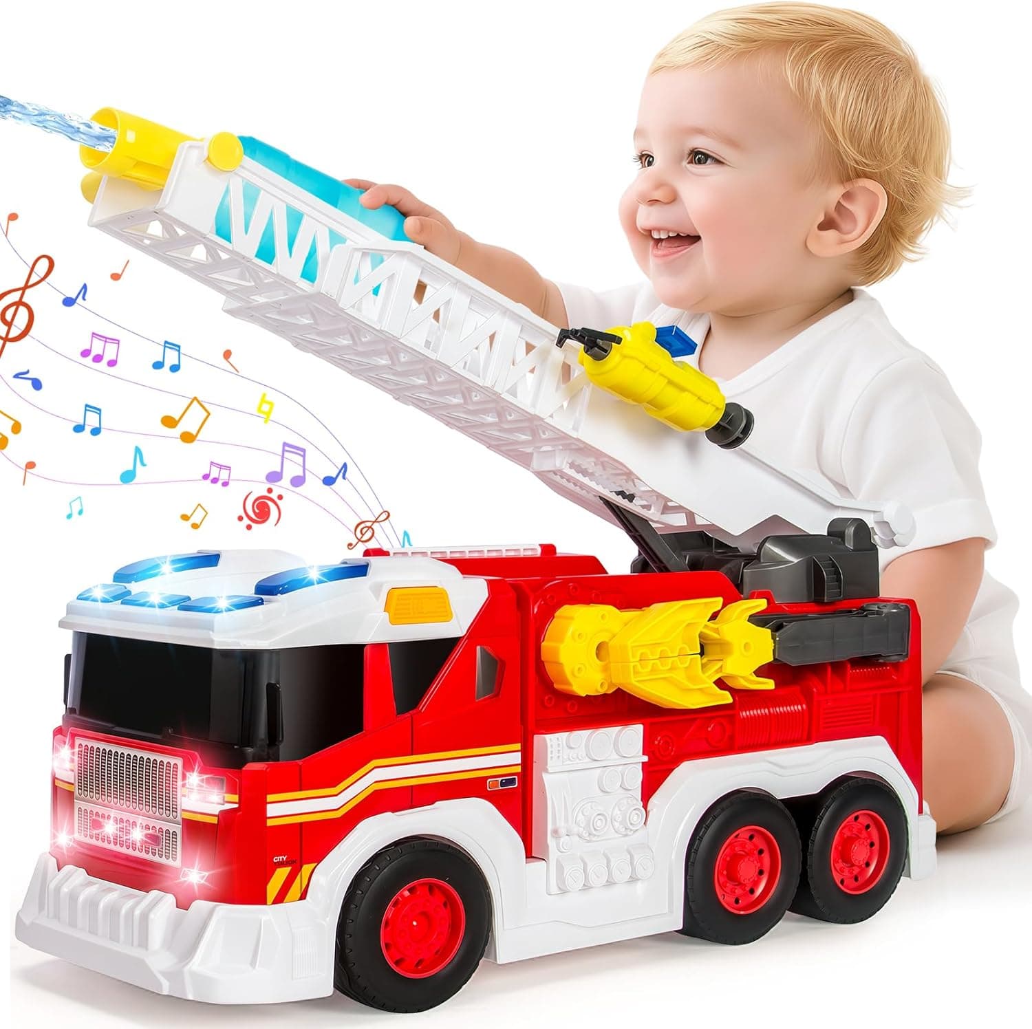 15" Large Fire Truck Toy for Kids with Ladder 📦