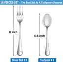 Thumbnail 1 de 16-Piece Silverware Set with Mirror Polished Forks and Spoons ⌚