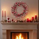 Thumbnail 2 de 24 Inch Valentines Day Red and White Berries Wreath for Front Door ❤️🎍