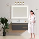 Thumbnail 1 de 40" x 30" LED Bathroom Mirror with Tri-Color Lighting 🪞