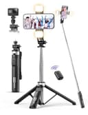 Thumbnail principal de 53" Selfie Stick Tripod with Light for iPhone 📷