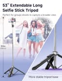 Thumbnail 2 de 53" Selfie Stick Tripod with Light for iPhone 📷
