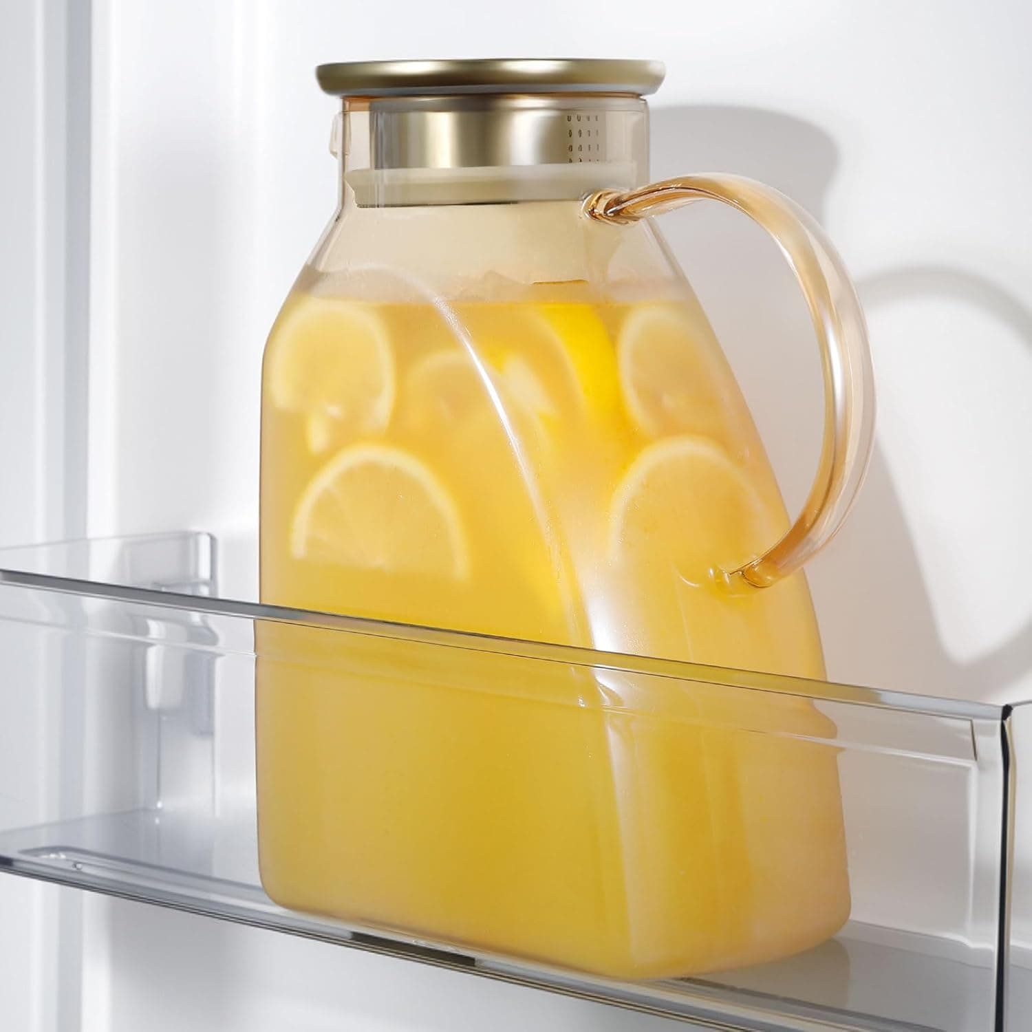 60 oz Amber Glass Pitcher with Lid — 0.48 Gallon Carafe 🥤