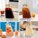 Thumbnail 2 de 60 oz Amber Glass Pitcher with Lid — 0.48 Gallon Carafe 🥤