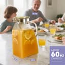 Thumbnail 5 de 60 oz Amber Glass Pitcher with Lid — 0.48 Gallon Carafe 🥤