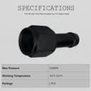 Thumbnail 5 de 6AN Female to 3/8 Barb Adapter Swivel, Pack of 2 🔧