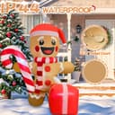 Thumbnail 4 de 6ft Inflatable Snowman Trio with 5 LEDs 🎄