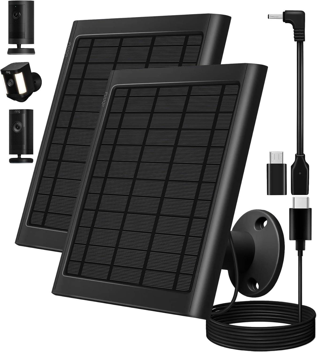 8W Ring Camera Solar Panel Kit with 2 Chargers 📷