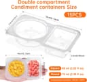 Thumbnail 1 de ABEJFIC Double Compartment Condiment Containers 15 🍽️