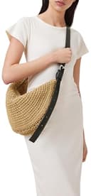 Thumbnail 1 de AllSaints Half Moon Knot Shoulder Bag Natural Brown 👜