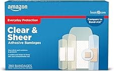 Amazon Basic Care Sheer and Clear Bandages, 280 Count 🩹