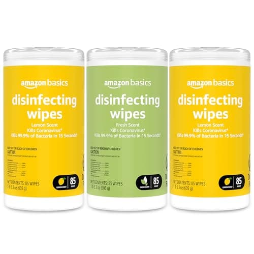 Amazon Basics Disinfecting Tissues, Lemon Fresh, 255 Units 📦