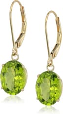 Thumbnail 1 de Amazon Essentials 14K White Gold Oval Gemstone Dangle Leverback Earrings 💍