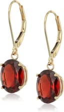 Thumbnail 3 de Amazon Essentials 14K White Gold Oval Gemstone Dangle Leverback Earrings 💍