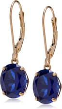 Thumbnail 5 de Amazon Essentials 14K White Gold Oval Gemstone Dangle Leverback Earrings 💍