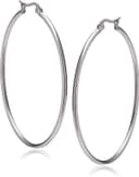 Thumbnail 2 de Amazon Essentials Stainless Steel Rounded Tube Hoop Earrings 50mm 💍