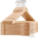 Thumbnail principal de Amber Home 30 Wooden Coat Hangers with Non-Slip Bar 🧥
