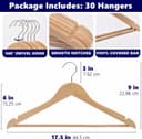 Thumbnail 1 de Amber Home 30 Wooden Coat Hangers with Non-Slip Bar 🧥