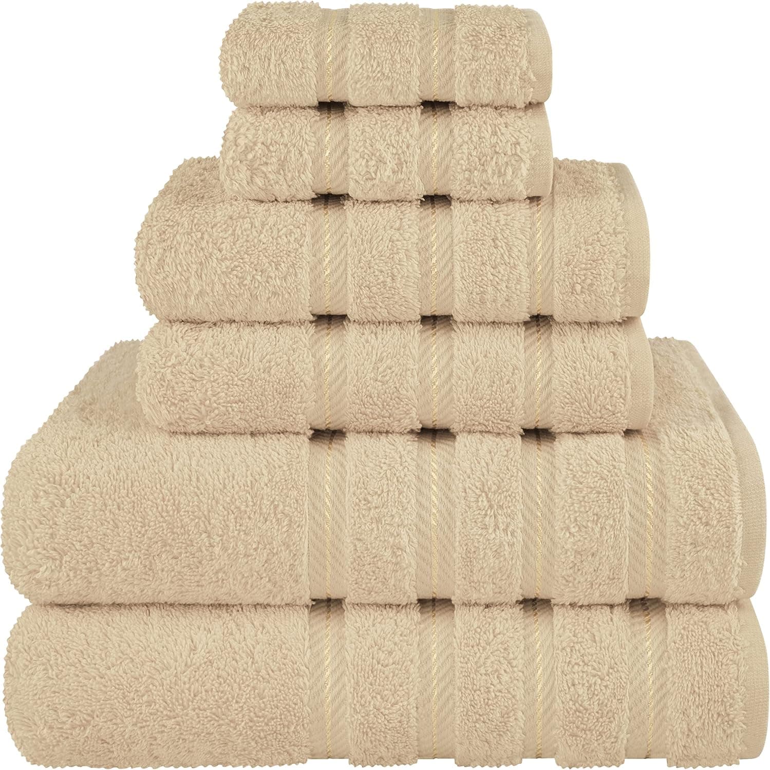 American Soft Linen Luxury Towel Set 6-piece, 600 GSM 🛁