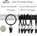 Thumbnail 2 de AMZSEVEN 40-Pack Metal Curtain Rings with Clips 1.5 in 🪟