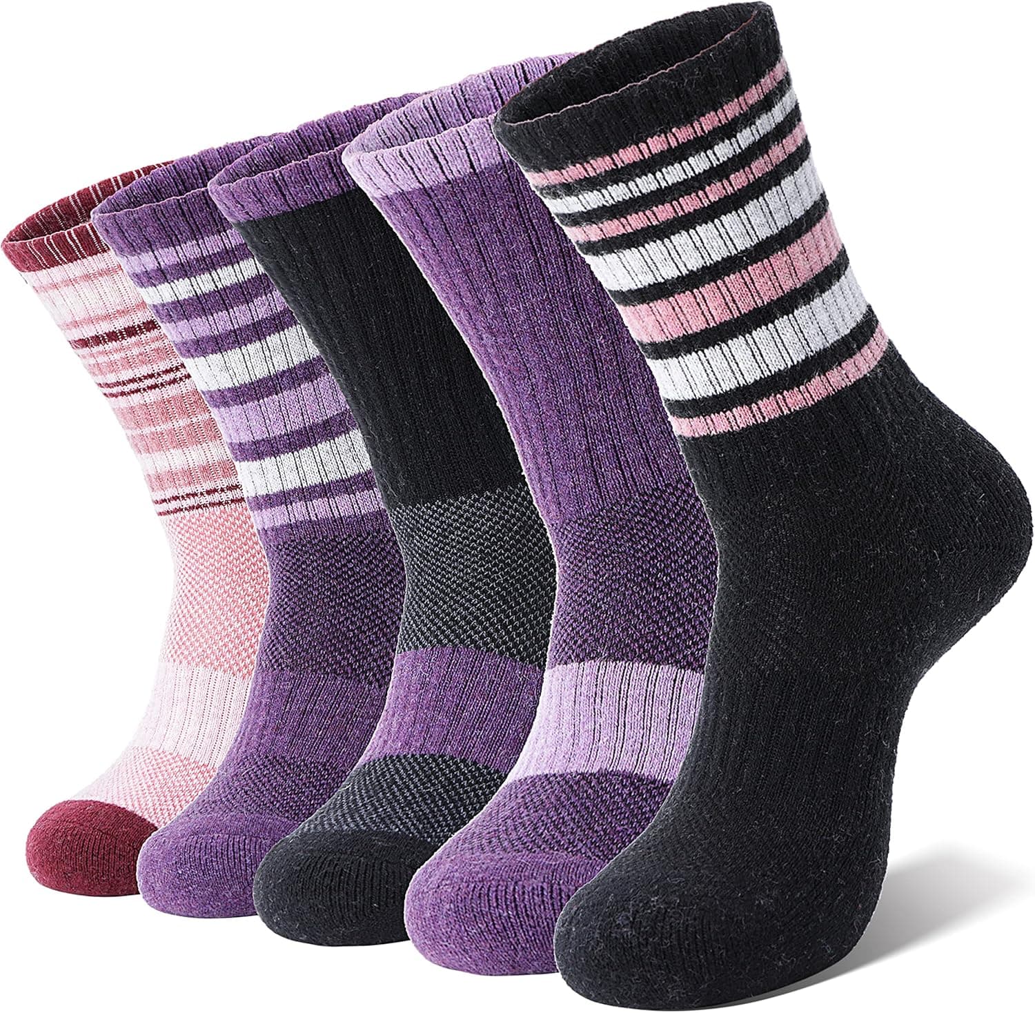 Anlisim Merino Wool Hiking Socks, 5 pairs ⚡