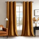 Thumbnail principal de ANRODUO Golden Brown Velvet Curtains 84 in Blackout Drapes 🪟