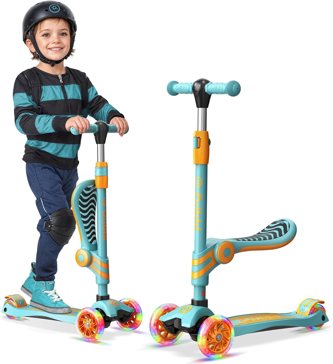 Aqua Orange 3 Wheel Scooter with Seat for Kids 🛴