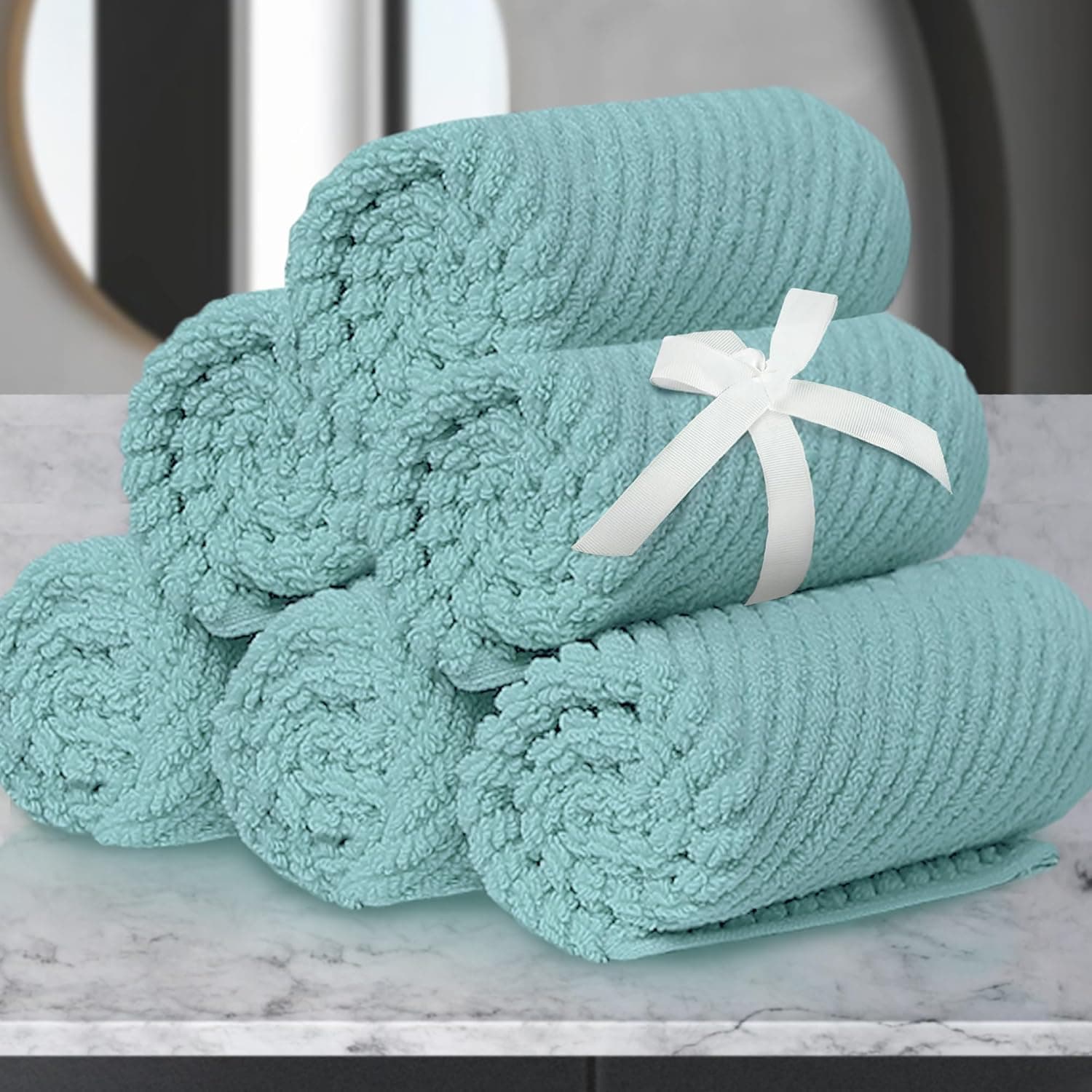 Aqua Teal 13"x13" Wash Cloths 6-Pack 🧴