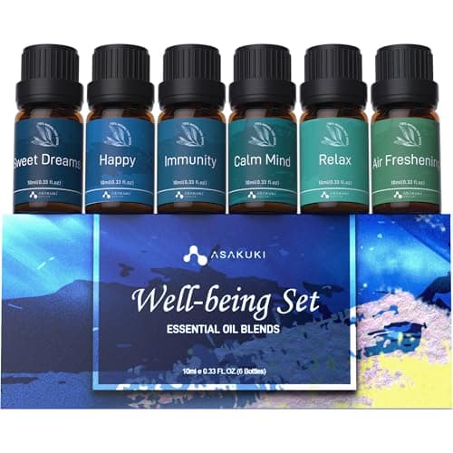 ASAKUKI Essential Oil Blends 6x10ml 🧴