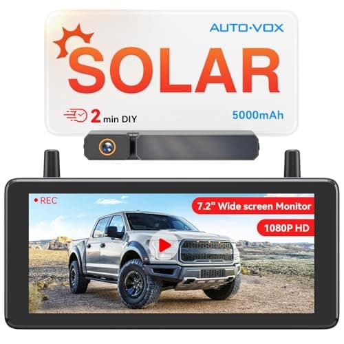 AUTO-VOX 7.2" DVR Portable Solar Wireless Backup Camera 📷